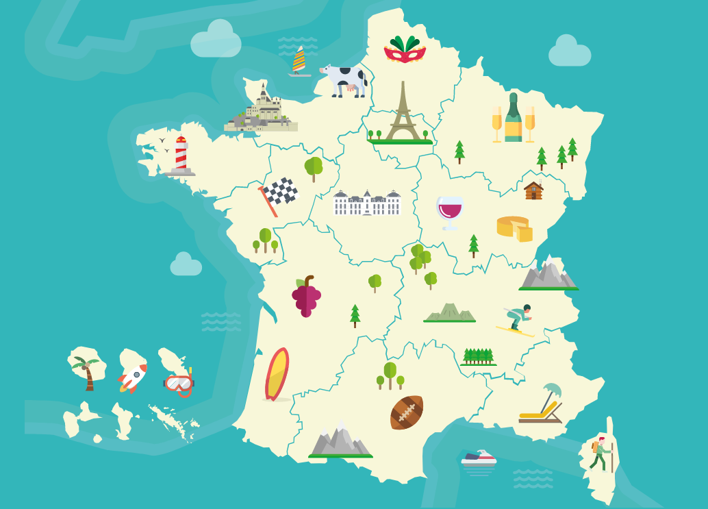 carte des régions de france Visit the regions of France | Campus France